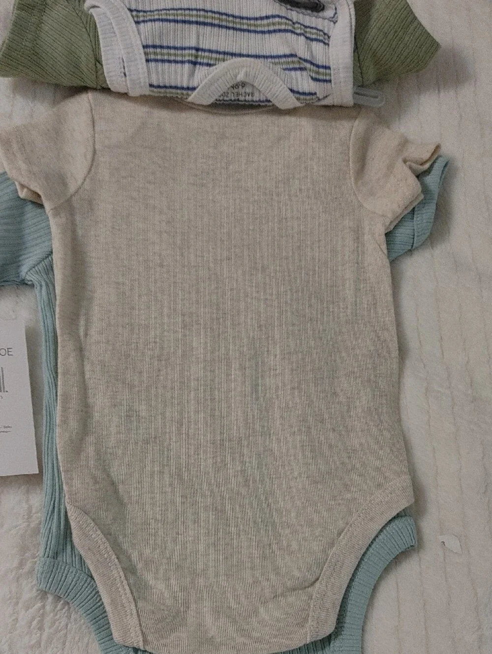 5 Pack Bodysuits Rachel Zoe Baby Ribbed Wrap One-Piece in Sage Green